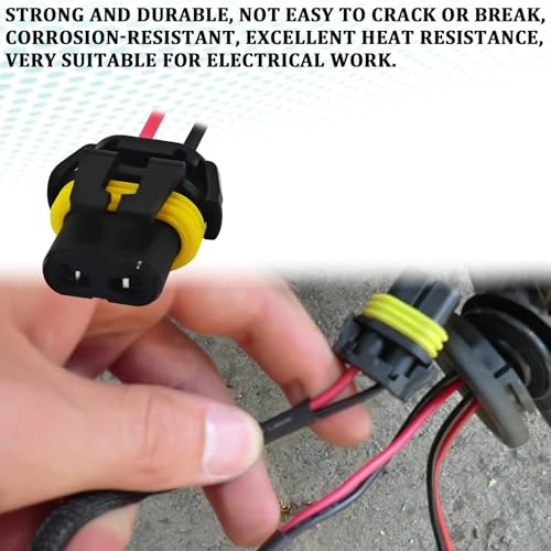 HHZL Headlight Connector Plug Fog Light Headlight Wiring Harness Pigtail Sockets Female Adapter Kit for 9005 9006 9012 HB3 HB4, Headlamp Wire Harness Plug Socket Connector for Car Accessories (2PCS) - Image 3