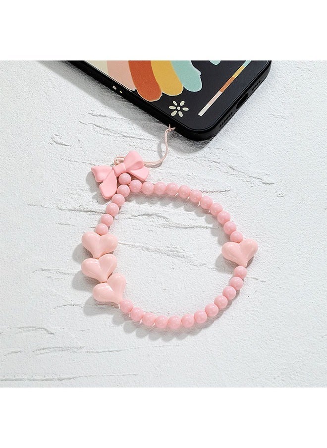 ZVEV 3PCS Wrist Strap Cute Phone Chain, Multicolour Phone Charm Cute Phone Charms Accessories Strap Beaded Phone Keychain Pearl Phone Lanyard for Women Girls - Image 5