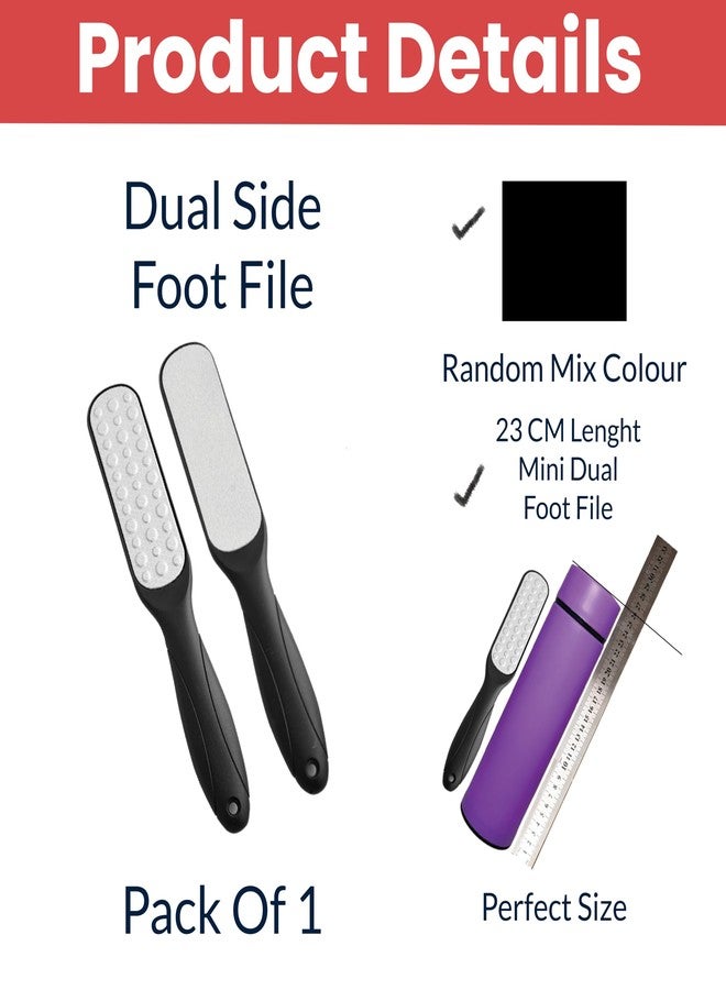TEMPERIA (1pc) Foot Scrubber for Dead Skin - Double Sided Pedicure Kit for Women - Feet File Scrub Tools, Heel Scraper Filer & Leg Cleaner Brush - Easy to Use (Multicolour) (HF724) - Image 2