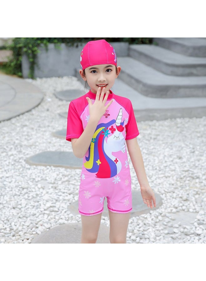 إسكدنيا ملابس سباحة للفتيات ملابس سباحة للفتيات الصغيرات على الطراز الكوري ملابس سباحة عصرية للأطفال بالجملة - اللون: أبيض عادي - - Image 3