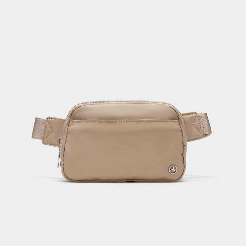 Pander Everywhere Belt Bag for Women, 5 Zipper Pockets Nylon Crossbody Fanny Pack Purse (Raw Linen). - Image 2