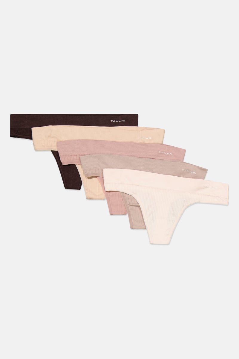 Tahari Women 5 Pack Plain Briefs, Brown - Image 1