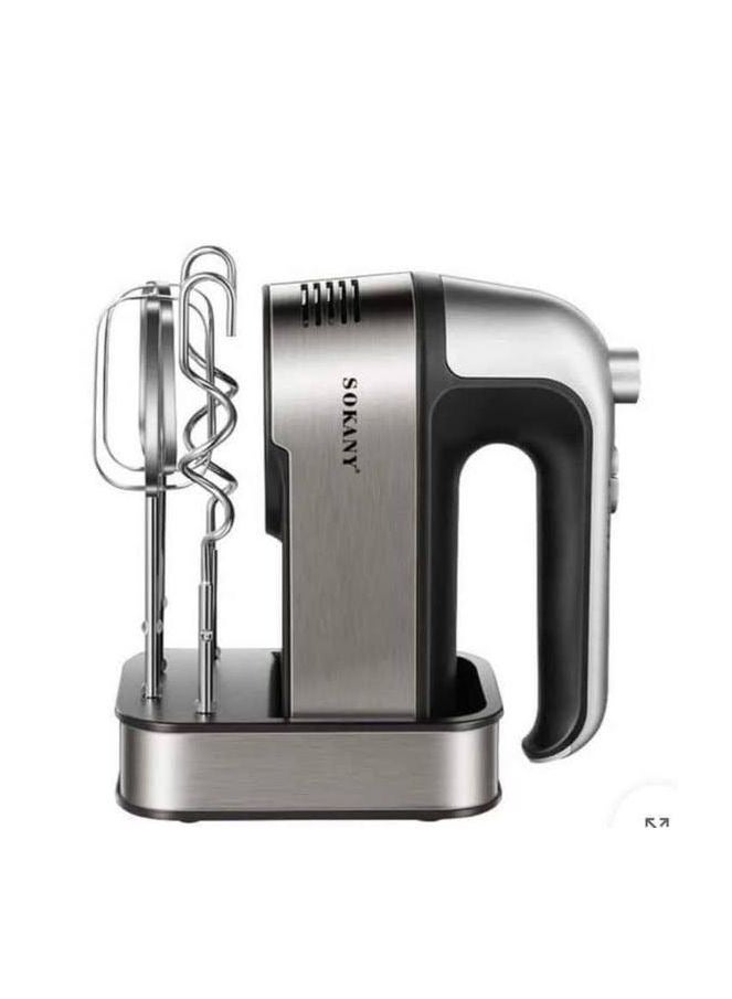sokany Sokany Electric Egg Beater and Kneader, Stainless Steel, 800 Watt Base, 5 Speeds, Equipped with New Technology, Accessory Detach Button (New Technology from Sokany) - SK-6627 - Image 1