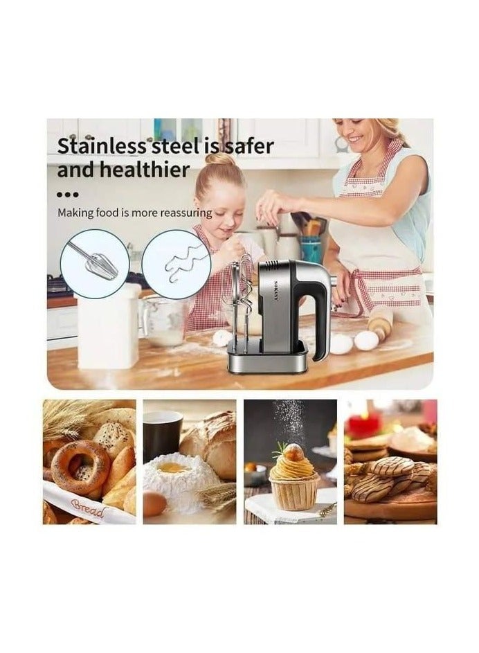 sokany Sokany Electric Egg Beater and Kneader, Stainless Steel, 800 Watt Base, 5 Speeds, Equipped with New Technology, Accessory Detach Button (New Technology from Sokany) - SK-6627 - Image 3