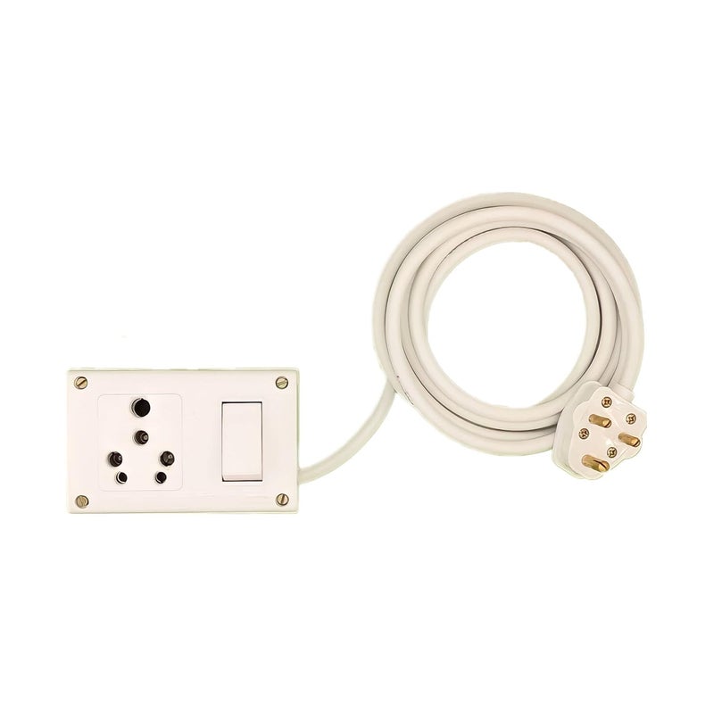 BRUK Bruk Extension Board with Long 15 sqmm 3 cor Wire 16A Switch Socket Combined Board with 6A Small Plug 15 Meter Wire  - Image 1