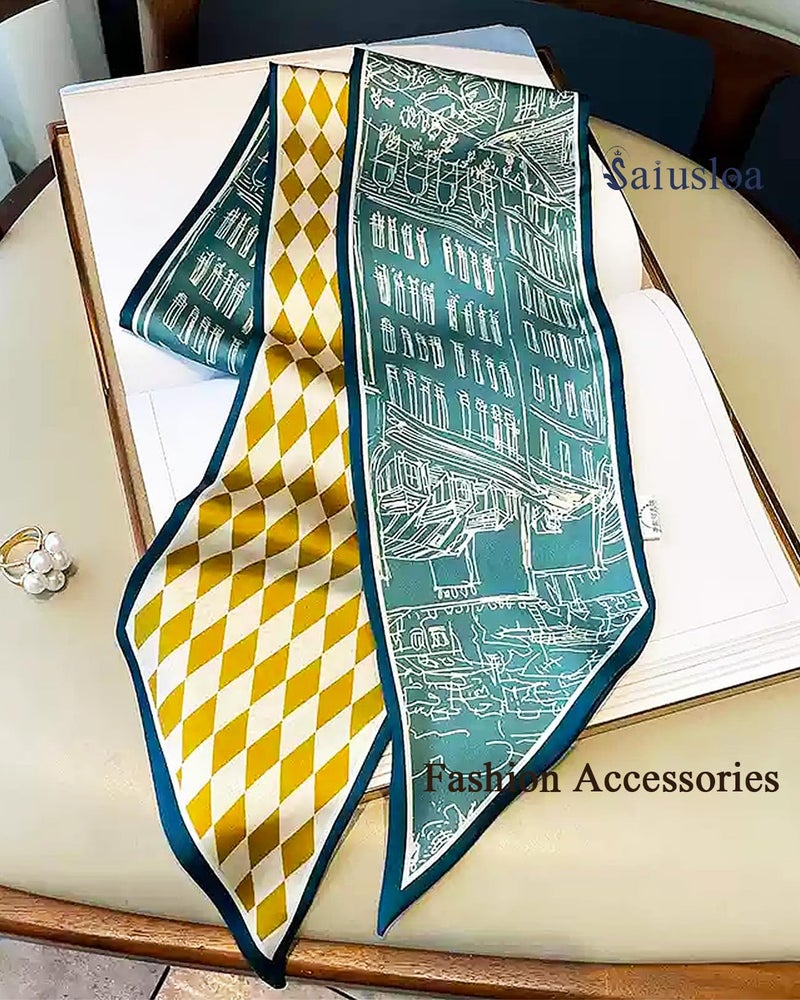 Saiusloa Purse Scarf For Handbags Head Scarves For Women's Hair Bags Scarfs Long Skinny Scarves Fashion Silky For Headbands-A13 - Image 5
