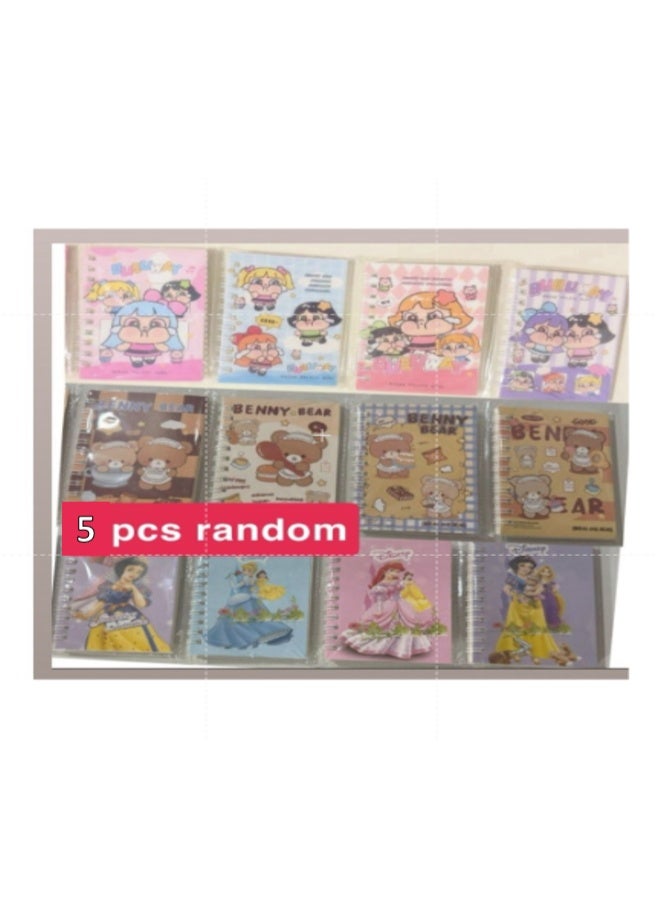 5-piece set of small, randomly shaped children's drawing notebooks, wire-bound, 10 x 7 cm, for school and office supplies. - Image 2