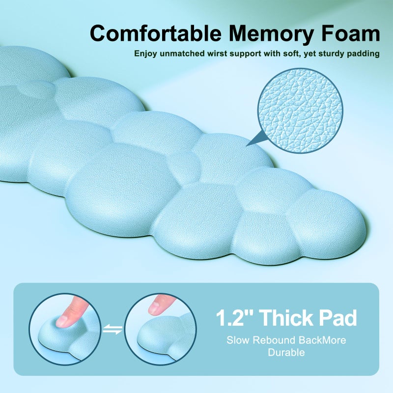 MOKURU Cloud Mouse Pad with Wrist Rest, Cloud Keyboard Wrist Rest, Mouse Pad Wrist Support, Ergonomic Cloud Keyboard Mouse Wrist Support (Blue) - Image 5