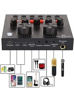 Generic Podcast Equipment Set Bm 800 Mic Kit With V8 Live Sound Card Condenser Pc Gaming Mic With Professional Audio Mixer Prefect For Streaming Computer Singing Youtube Recording Black  - Image 3