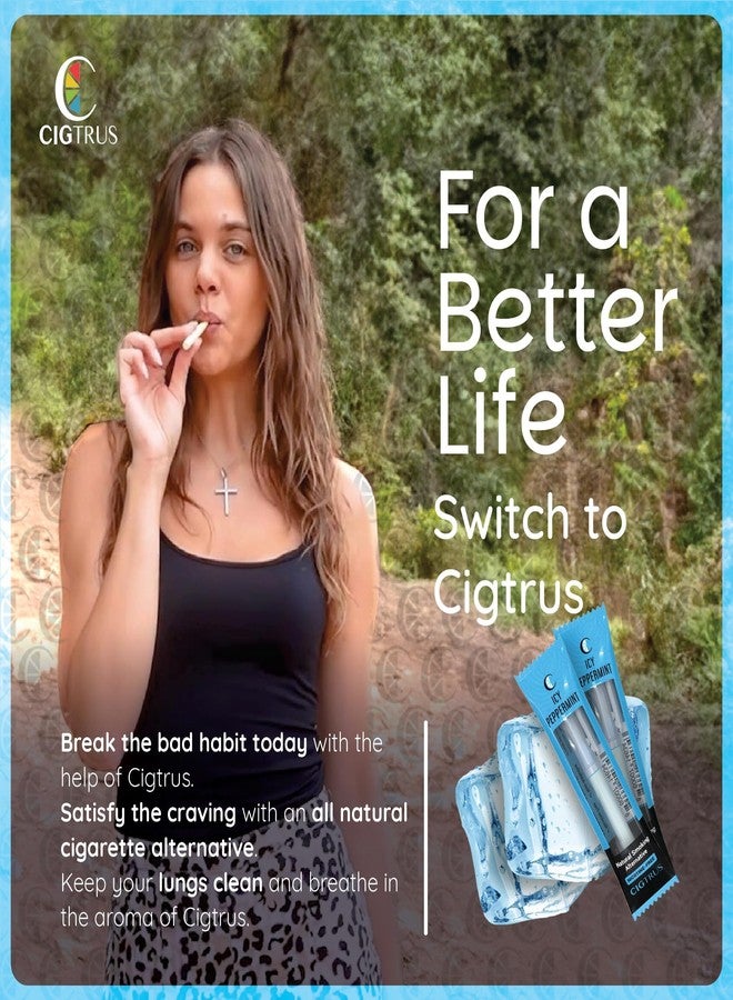 Cigtrus Quit Smoking Aid – Natural Smokeless Inhaler – Non-Electric, Nicotine-Free & Travel-Safe – 20-Piece ICY Peppermint - Image 2