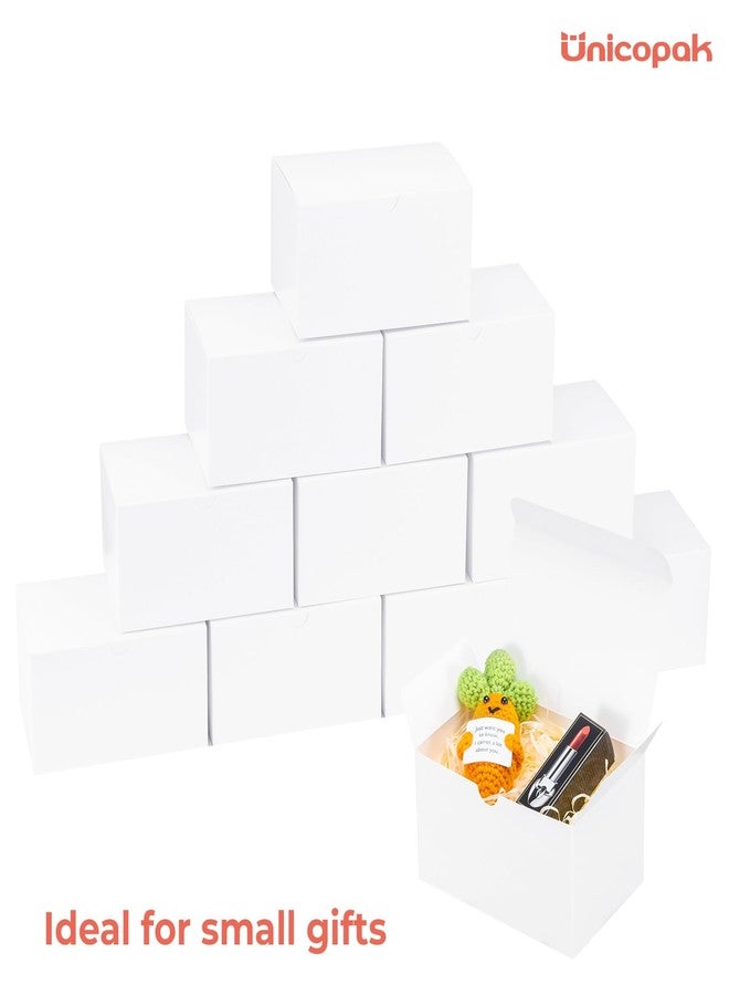 UnicoPak 10 Pack 6x4x3.5 Small Gift Boxes White Gift Boxes with Lids for Presents Bulk for Candle Mug Perfume Craft Ornaments Cookies Treats Favors - Image 3