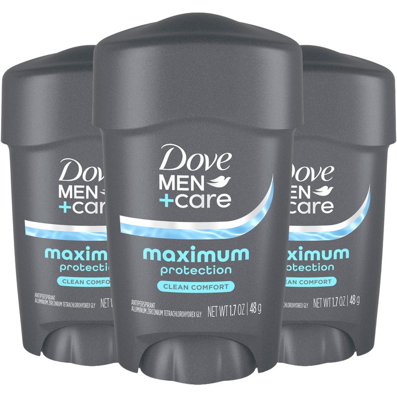 Dove MenCare Deodorant 96H Clinical Protection Antiperspirant Clean Comfort 3Pack Prescription Strength Wetness Protection with Moisturizers 17 Oz Ea - Image 2