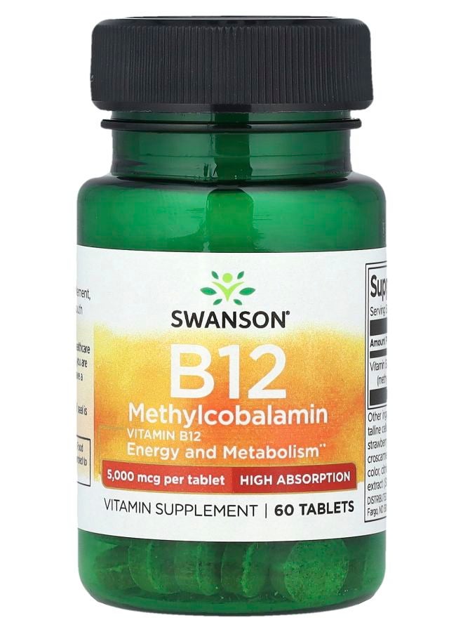 SWANSON Vitamin B12 (Methylcobalamin) 5000 mcg 60 Tablets