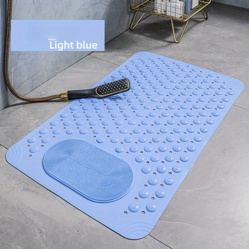 Light Blue Non Slip Bathroom Mat with Massage Function Anti Fall Floor Pad - Image 1