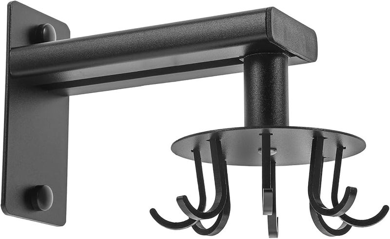 خطافات دوارة مثبتة على الحائط لاصقة توفير المساحة للمطبخ الحمام الملابس المناشف أسود - Image 1