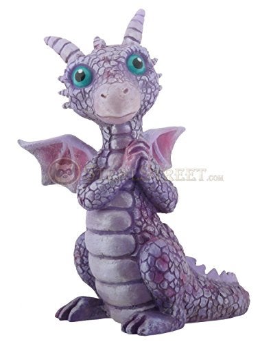 YTC 375 Inch Cold Cast Resin Purple and Pink Baby Dragon Figurine