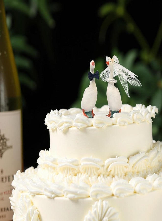 Verigud Goose Wedding Cake Toppers, Handmade Small Funny Figurines Cake Decorations for Wedding Engagement Anniversary - Image 4