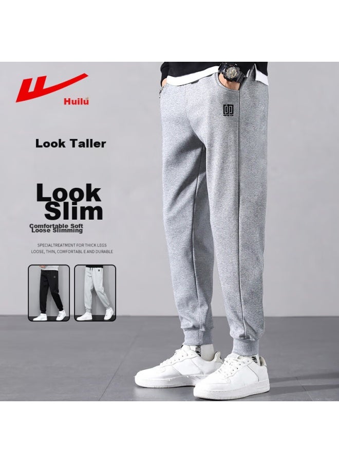 Pull Back بنطلون كاجوال Warrior للرجال، بنطلون رياضي فضفاط برباط قابل للسحب لفصلي الربيع والخريف، بنطلونات متعددة الاستخدامات بتصميم ضيق، رمادي، 4XL - Image 2
