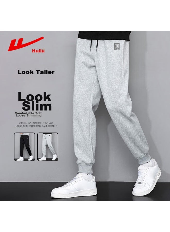 Pull Back بنطلون كاجوال Warrior للرجال، بنطلون رياضي فضفاط برباط قابل للسحب لفصلي الربيع والخريف، بنطلونات متعددة الاستخدامات بتصميم ضيق، رمادي، 4XL - Image 1