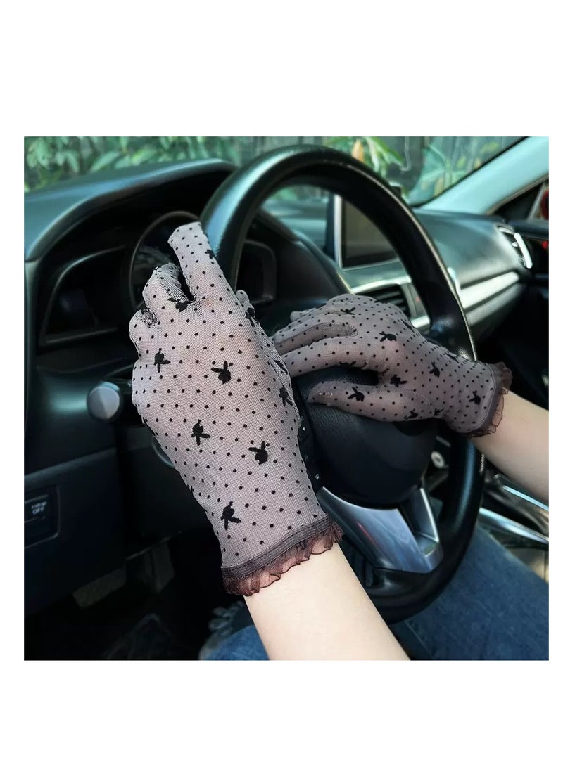 قفازات نسائية للقيادة، قفازات غير قابلة للانزلاق، حماية من الشمس، قفازات صيفية للحماية من الأشعة فوق البنفسجية - Image 1