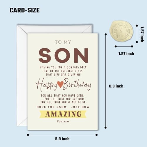 Lumoaster Birthday Card for Son - Son Birthday Card - Funny Birthdays Cards & Gifts for Adult Sons from Mom Dad - Birthdays Cards Sons - Image 2