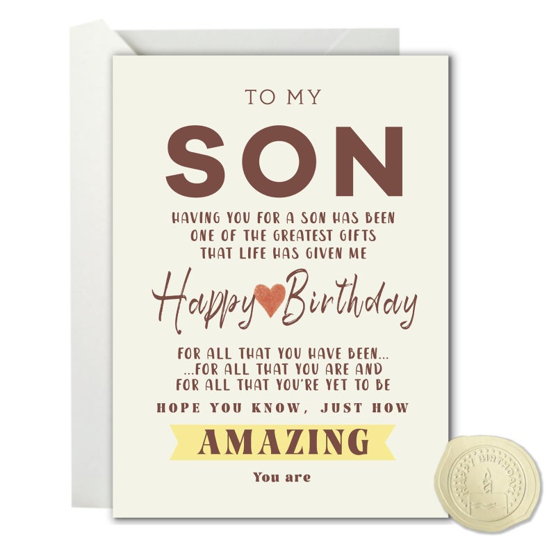 Lumoaster Birthday Card for Son - Son Birthday Card - Funny Birthdays Cards & Gifts for Adult Sons from Mom Dad - Birthdays Cards Sons - Image 4