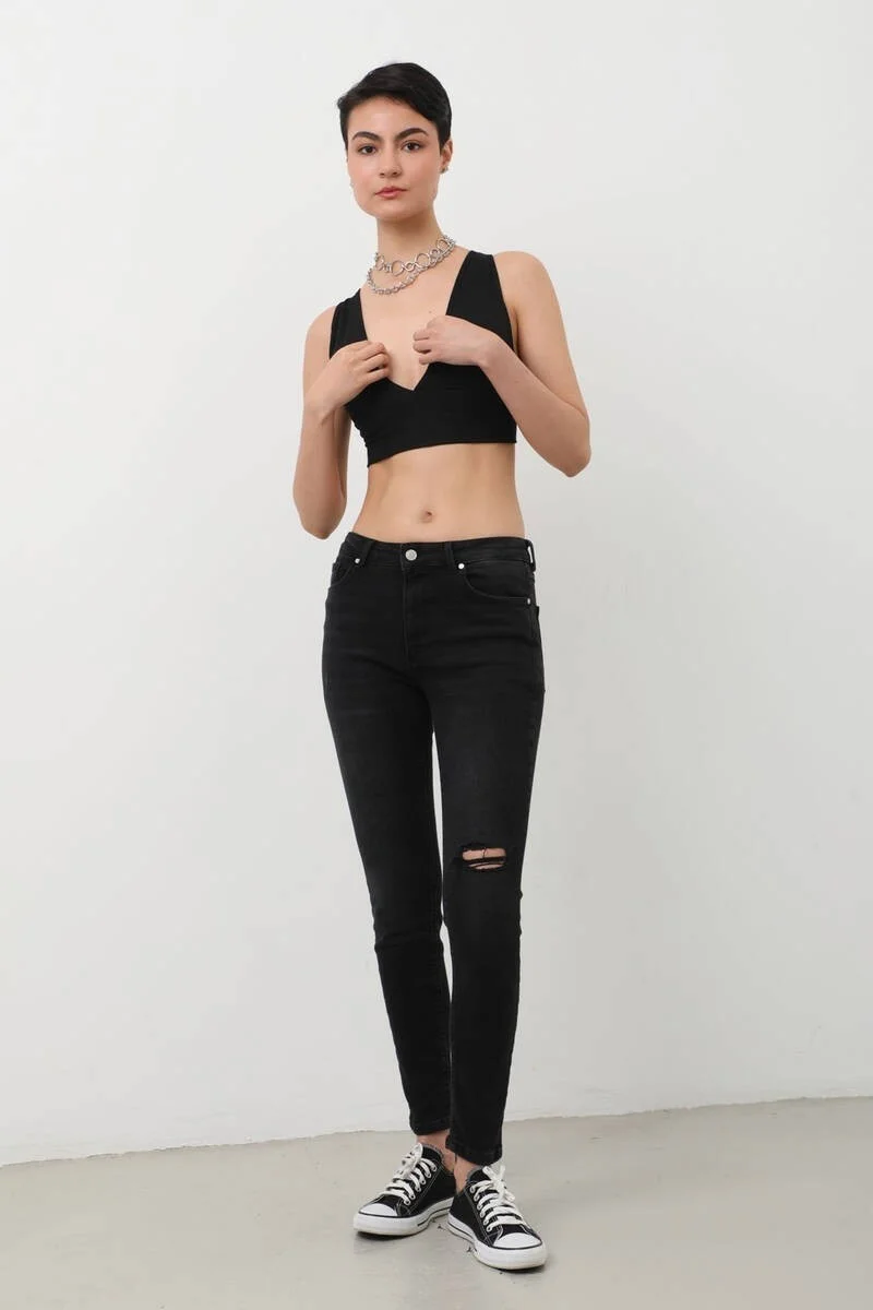 Banny Jeans Women Skinny Fit Flexible Trousers Black