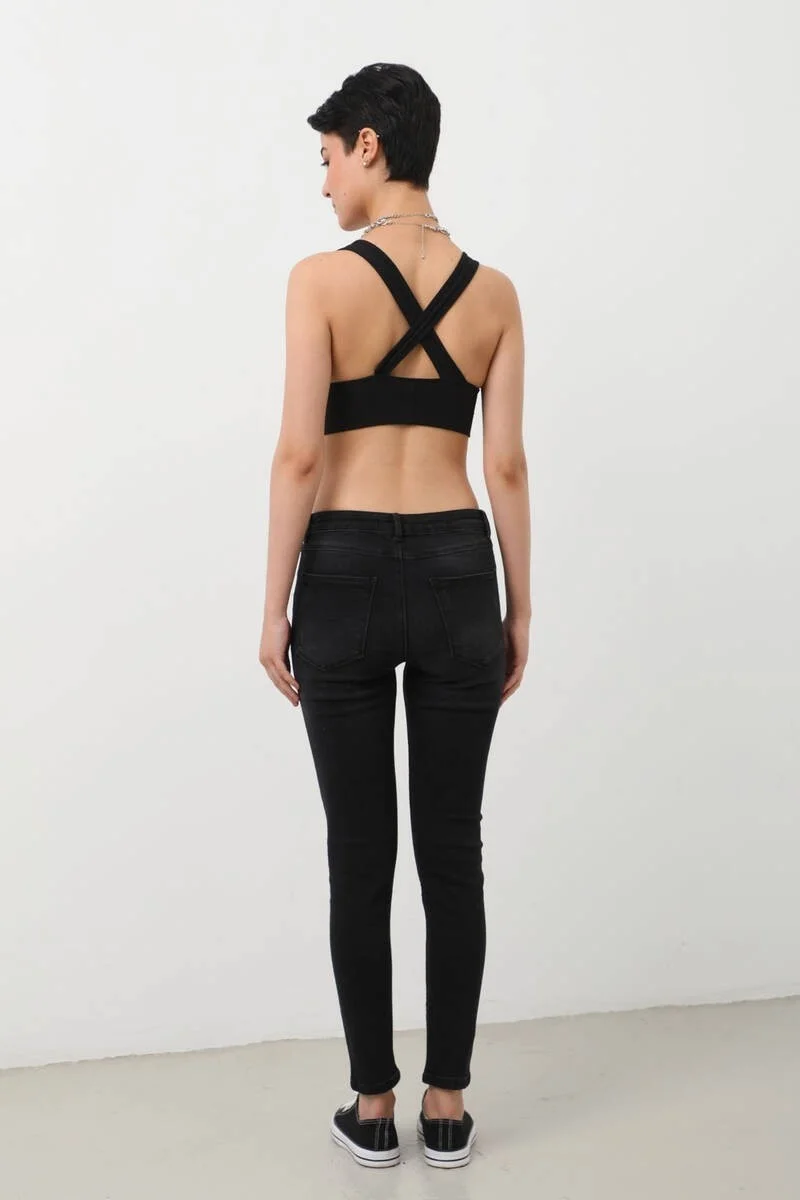 Banny Jeans Women Skinny Fit Flexible Trousers Black