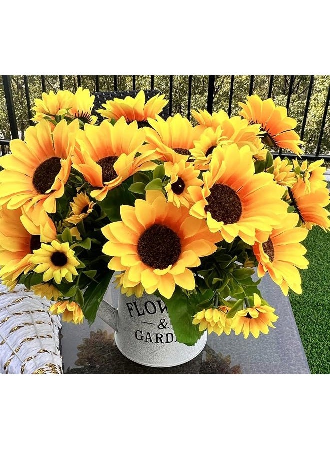 Amajoy 4 Bunches Artificial Sunflower Bouquet, Fake Silk Sunflower Flowers, Realistic Silk Sunflowers for Home Hotel DIY Craft Wedding Party Decoration Indoor and Outdoor Decor - Image 4