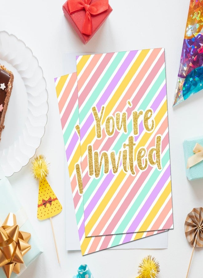 Soiceu Water Slide Birthday Party Invitations with Envelopes Set of 20 Pink Flamingo Water Splash Bash Pool Birthday Party Invites Fill in Blank - Image 3