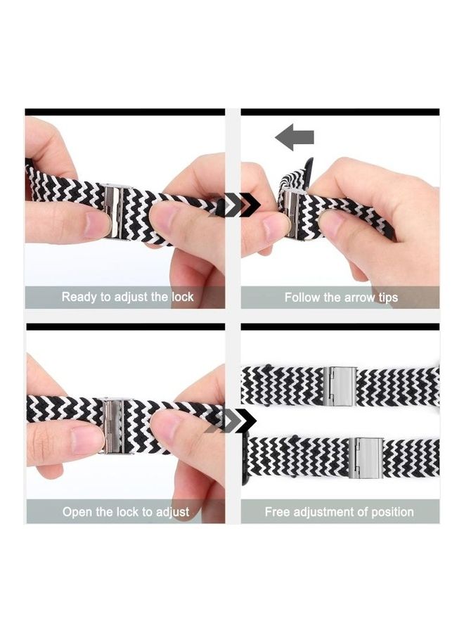 HuHa Replacement Strap For Apple Watch Series Horizontal Black/White - Image 4