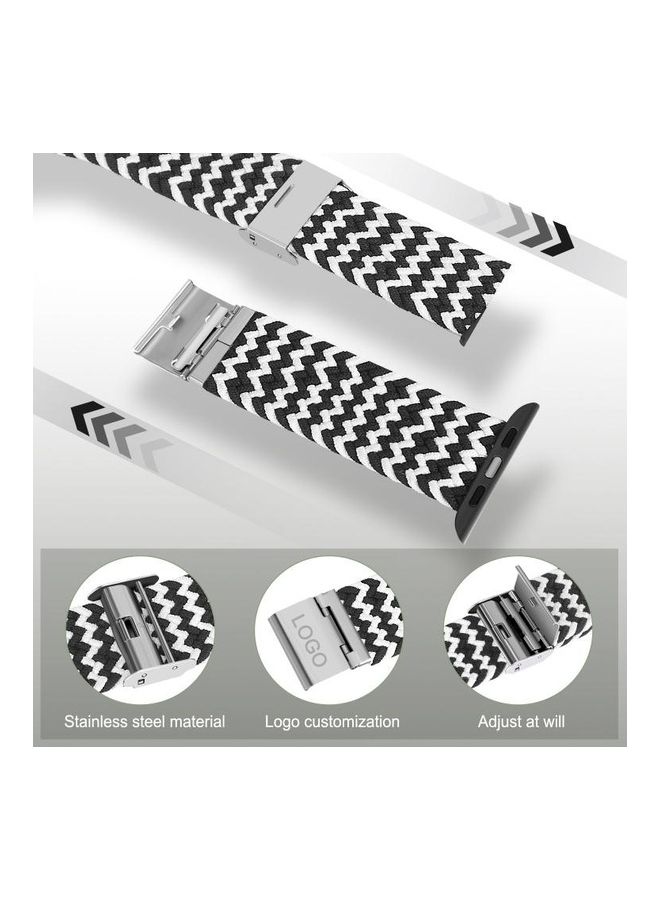 HuHa Replacement Strap For Apple Watch Series Horizontal Black/White - Image 3