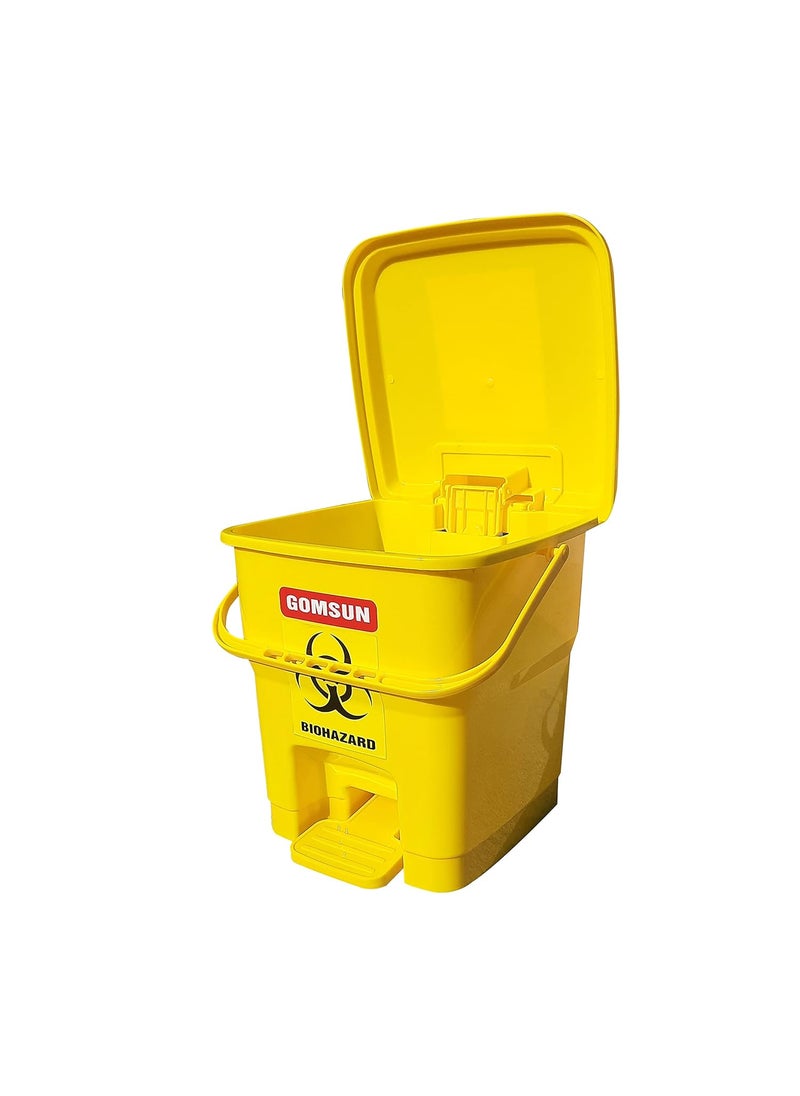 GOMSUN GOMSUN Bio Medical Pedal Waste Dustbin 12 LTR YELLOW BLUE BLACK RED PACK OF 4 Plastic  - Image 3