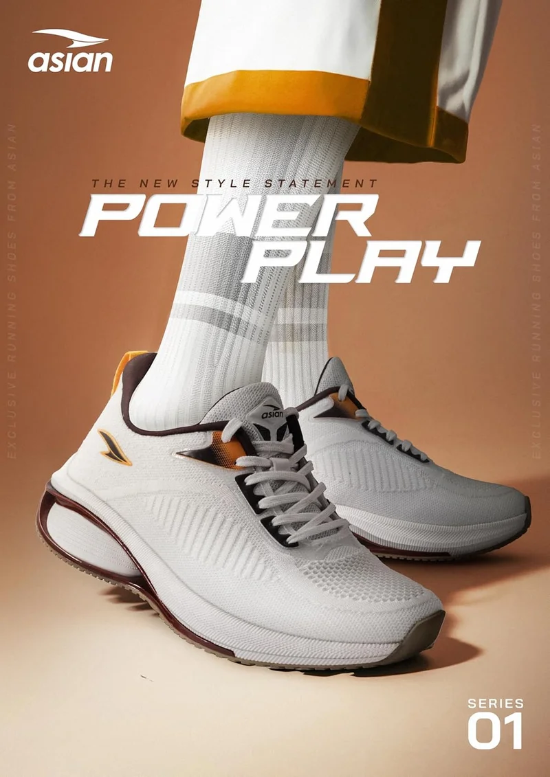 Asian Lightweight Off-White Running Shoes for Men and Boys
