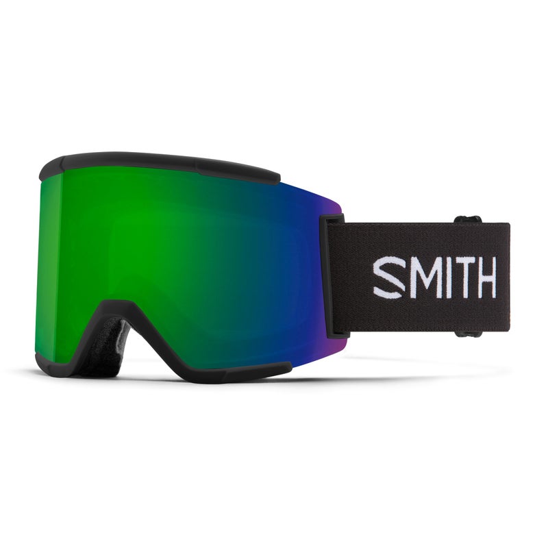 SMITH Squad XL Goggles with ChromaPop Lens â€“ Performance Snowsports Goggles with Replaceable Lens for Skiing & Snowboarding â€“ for Men & Women with Larger Faces â€“ Black + Sun Green Mirror - Image 1