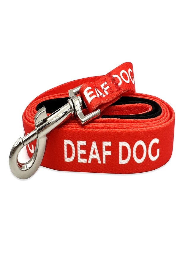 PinMaze Deaf Dog Leash - Hard of Hearing Warning - Hearing Impaired Dog - No Limited Hearing - Deaf Alert Padded Handle Accessories for Small Medium Large Dogs (Small, Red) - Image 1
