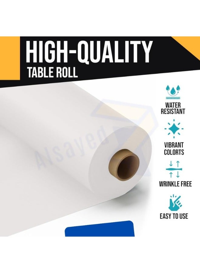 AlsayedP 60 Pcs White Sufra Roll Plastic Table Cover Roll 110 x 100cm Disposable Table Cloth for Picnic, Party, Banquet, Birthdays, Weddings (White 60pcs) - Image 4