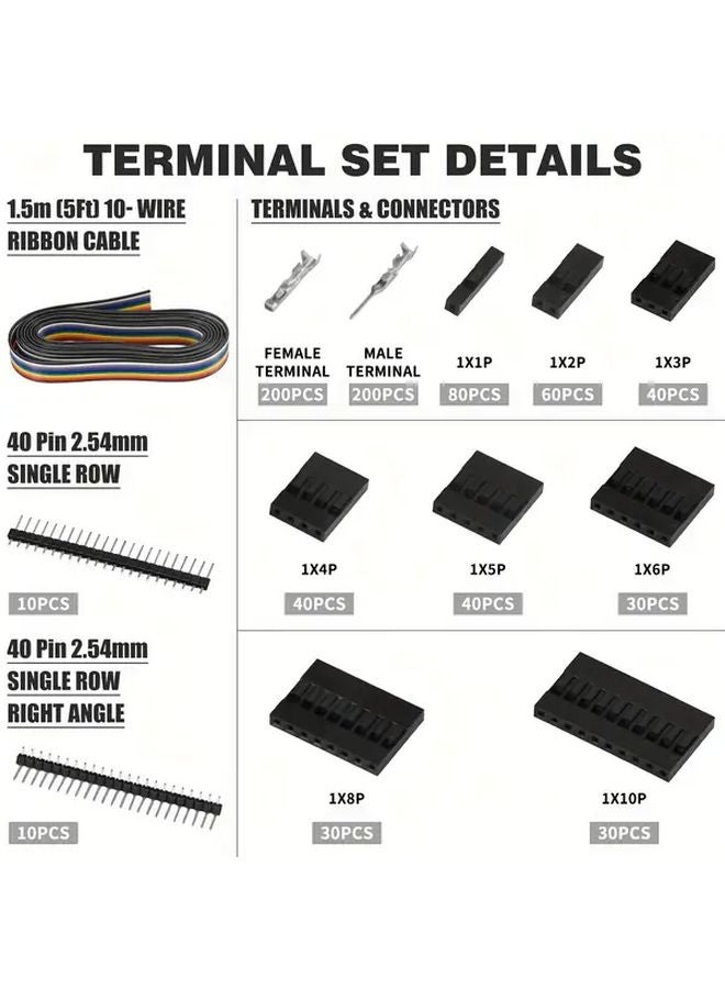SN 58B Dupont Crimping Pliers Tool Kit With 1550PCS Connectors In Toolbox - Image 3