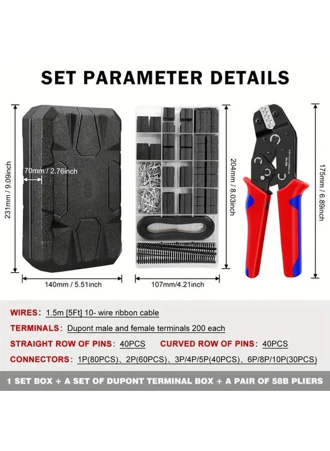 SN 58B Dupont Crimping Pliers Tool Kit With 1550PCS Connectors In Toolbox - Image 4