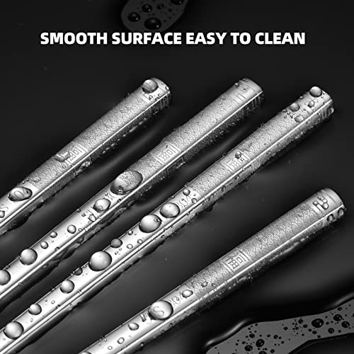 AnSaw Silver Swan Base Holder With 5 Pairs 304 Stainless Steel Chopsticks Reusable Metal Square Chopsticks Anti-slip And Anti-scalding Chopsticks 18/8 - Image 5