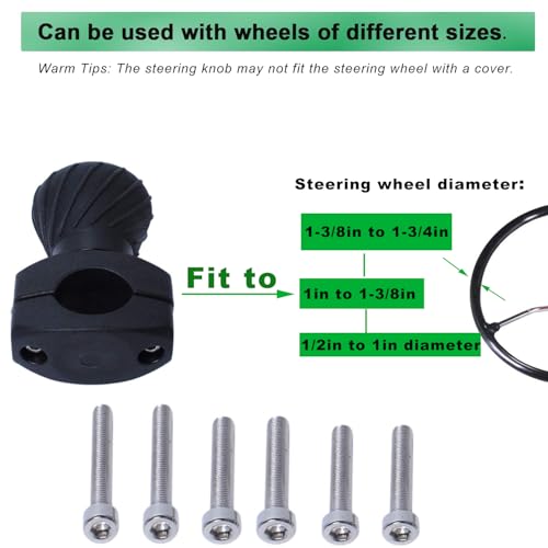 Ketofa Tractor Steering Wheel Knob 𝙎𝙩𝙚𝙚𝙧𝙞𝙣𝙜 𝙒𝙝𝙚𝙚𝙡 𝙎𝙥𝙞𝙣𝙣𝙚𝙧 𝙆𝙣𝙤𝙗𝙨 for Kubota Jo-hn Dee-re Tractors, Cars, Trucks, Mowers, Forklifts, Universal Spinner Knob Steering Wheel Ball Knob - Image 4