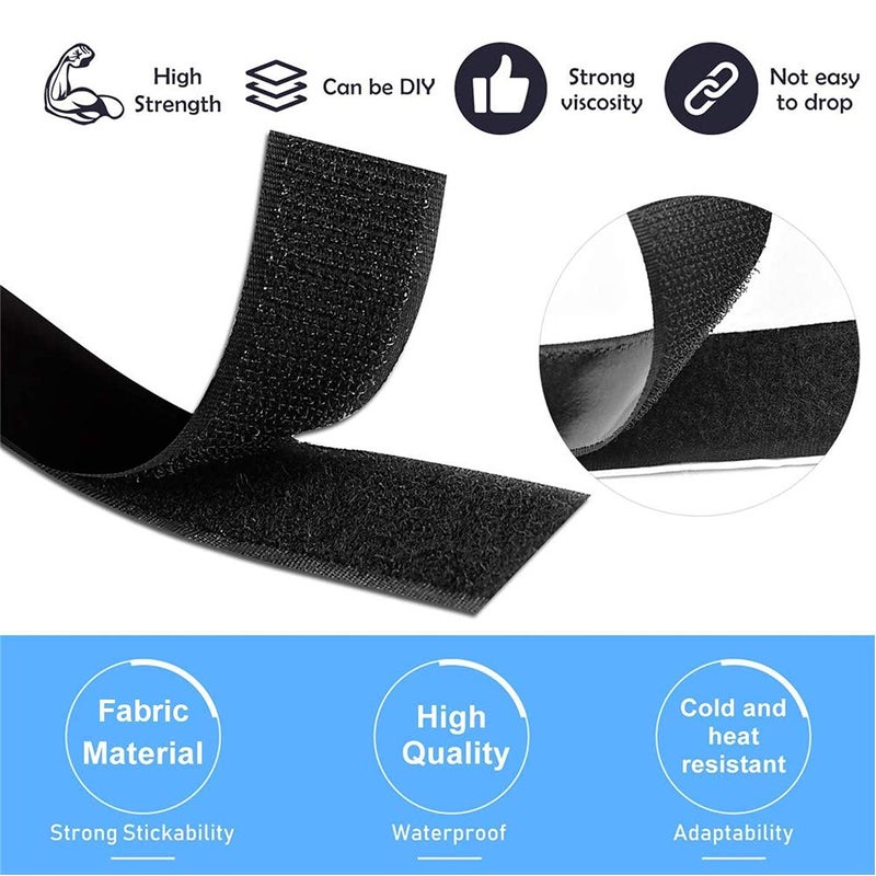 TRADIENT 25mm Width Hook Loop Tape Roll Strips with Adhesive Back Mounting Tape for Picture Tools Hanging Pedal Board Fastening 25 Meter Hook 25 Meter Loop - Image 4