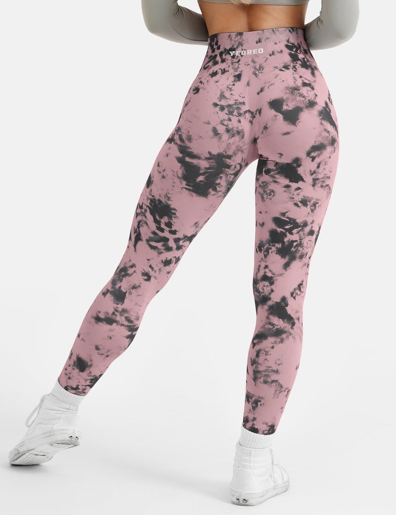 YEOREO Workout Leggings for Women Dazzle Scrunch Butt Lifting Leggings Seamless Screen Print Gym Yoga Pants Pink XL - Image 5
