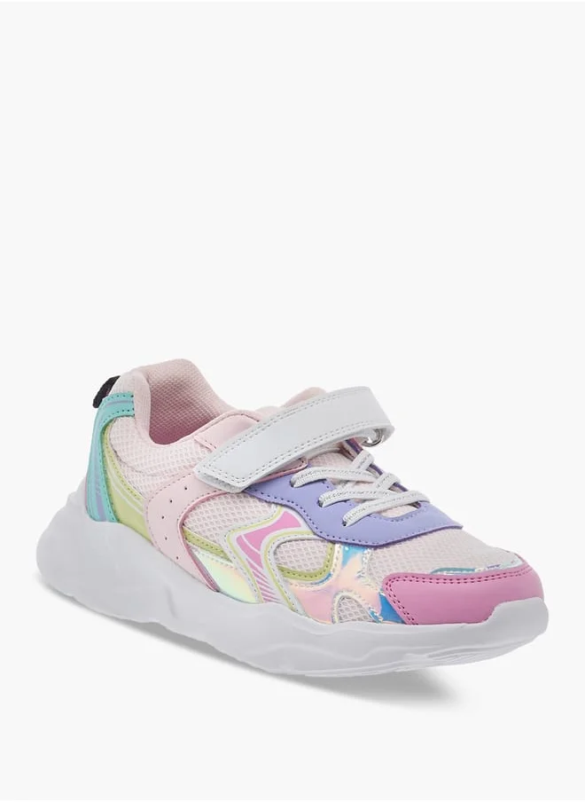 فلورا بيلا من شو إكسبرس Girls Panelled Sneakers with Hook and Loop Closure