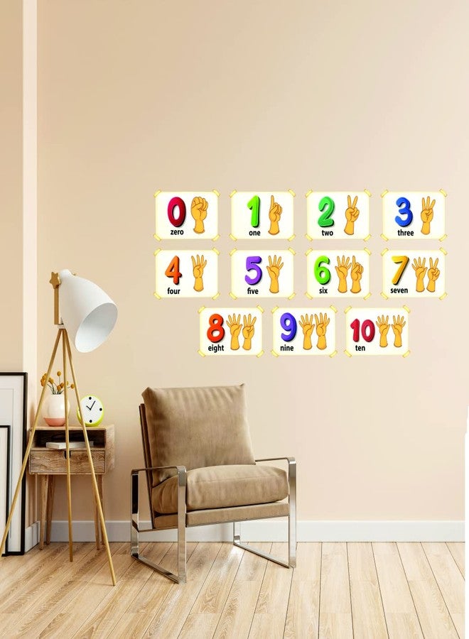 Techgifti ملصقات جدارية متعددة الألوان من Techgifti لتعليم الأرقام باليد - للأطفال - ... - Image 1