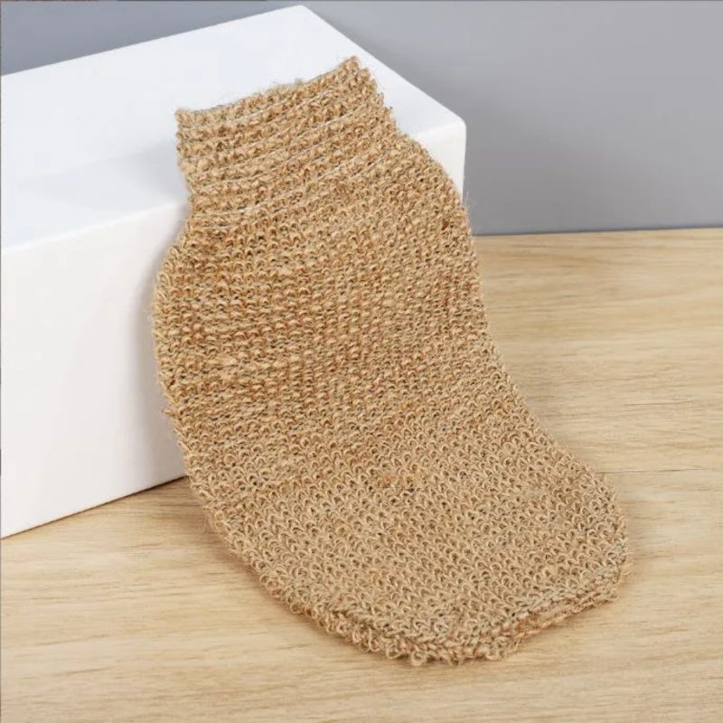 Bath Rubbing Gloves 22x11cm Natural Jute & Ramie Material - Gentle Exfoliation Dead Skin Removal Bath Foaming Towels for Home Bath Shower Use - Image 2