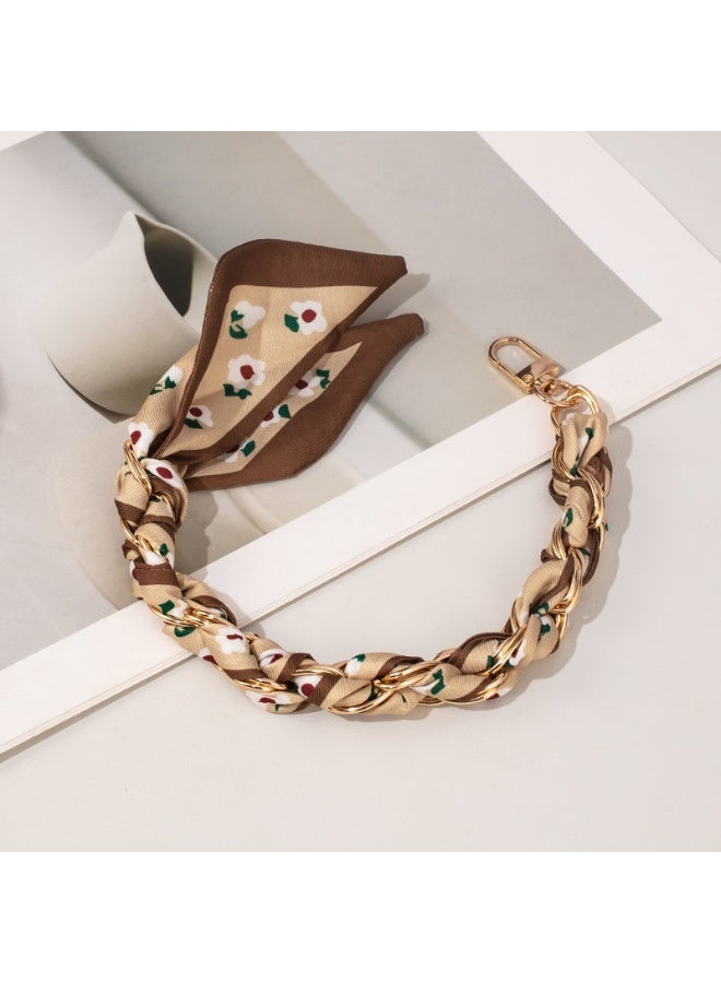 NIBEMINENT Beaded Phone Lanyard, Anti Lost Removable Wrist Strap,Chain Scarf Bracelet Pendant,Phone Keychain Lanyard,7/Khaki