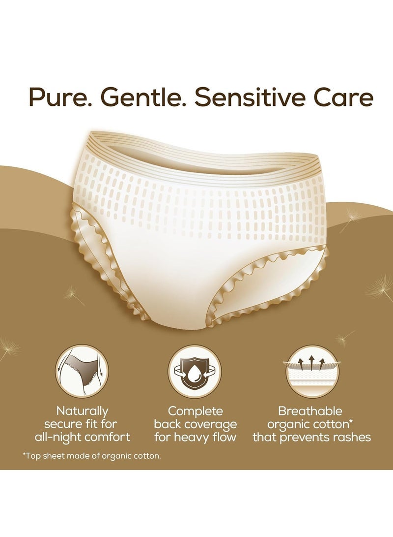 عشية أي وقت مضى ايفريف سروال داخلي من القطن العضوي للبنات والنساء ، (S-M) ، 10 قطع ، تغطية ليلية 360 درجة ، راحة طبيعية 100٪ ، امتصاص عالي للتدفق الثقيل ، لباس داخلي بعد الولادة يمكن التخلص منه - Image 5
