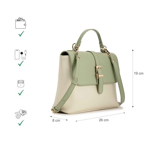 Fastrack Mini Vibe Satchel for Women| Small Faux Leather Satchel with Buckle & Button Lock | Crossbody or Top Handle Options | 3.95L Stylish Handbag for Everyday Adventures | Small Satchel Bag for Girls and Women - Image 4