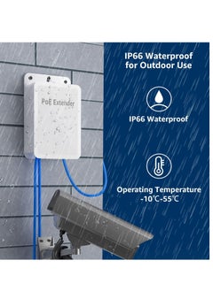 Y&D 4 Port Outdoor PoE Extender 1 in 3 Out, Wall Mount Passthrough POE Amplifier, Plug and Play, Waterproof Mount, Extend 250m, Total 350m  - Image 3